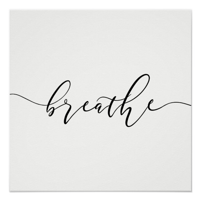 Poster Respire la méditation Yoga Minimaliste (Devant)