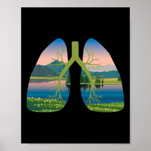 Poster Respirer Les Poumons D Air Propre Partir À L'Extér