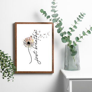 Poster Respirer tout simplement Papillons de pissenlit