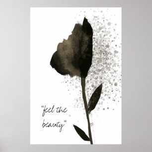 Poster "Ressentez La Beauté" Fleur De Tulipe À L'aquarell