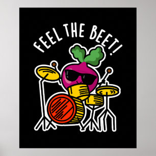 Poster Ressentez La Beet Funny Veggie Pun Dark BG