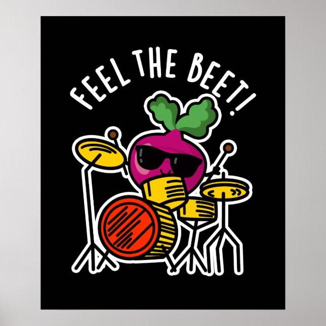 Poster Ressentez La Beet Funny Veggie Pun Dark BG (Devant)