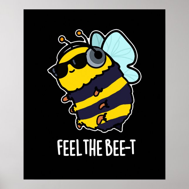Poster Ressentez L'Abeille-t Funny Bee Pun Dark BG (Devant)