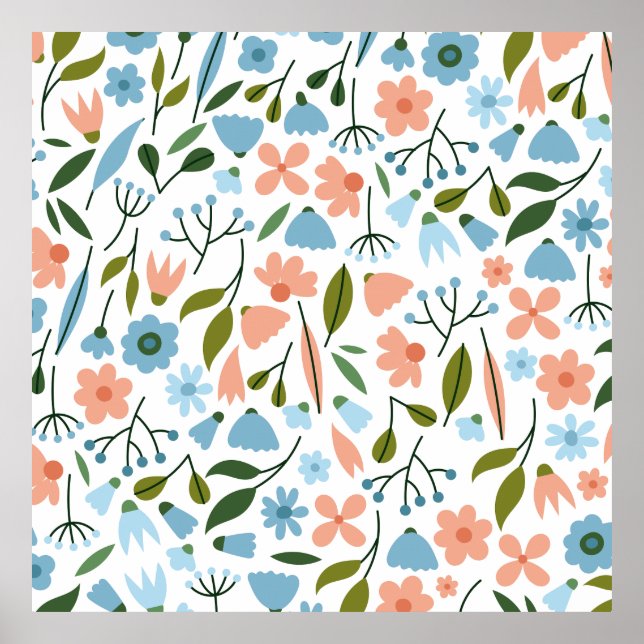 Poster Ressort floral minimal (Devant)