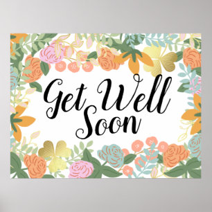 Poster Ressort Rose Bloom Clover Support Obtenez Bien Bie