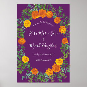 Poster Ressort Rose orange violet Mariage