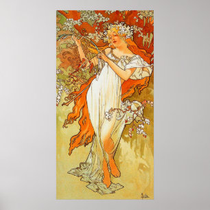 Poster Ressort vintage par Alphonse Mucha