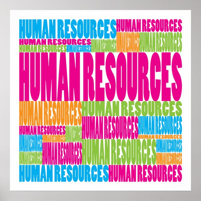 Poster Ressources humaines colorées (Devant)