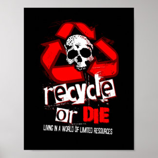 Poster Ressources limitées Recycler l'affiche noire