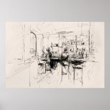 Restaurant Abstrait - Scène Bar -