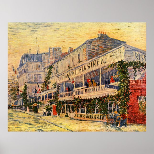 Poster Restaurant de la Sirene van Gogh (Devant)
