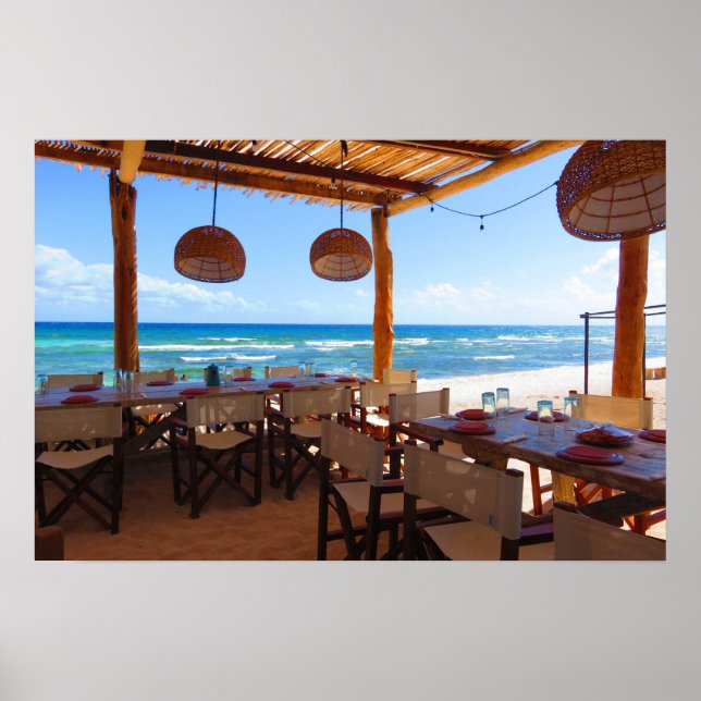 Poster Restaurant en bord de mer à Riviera Maya (Devant)