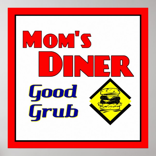Poster Restaurant Maman's Diner Retro Art (Devant)