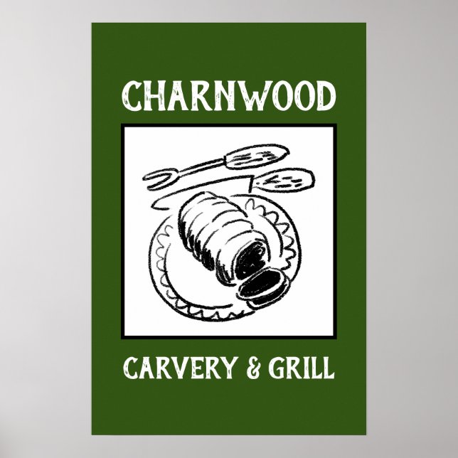 Poster Restaurant ou Panneau Carvery. (Devant)