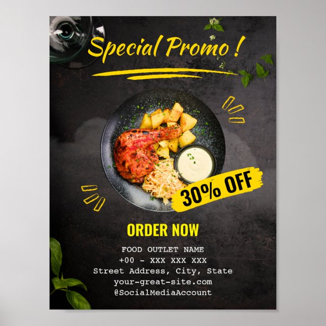 Poster Restaurant Promo Spécial Restauration (Devant)