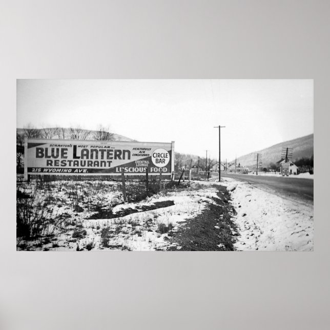 POSTER RESTAURANT SCRANTON PENNSYLVANIA BLUE LANTERN (Devant)