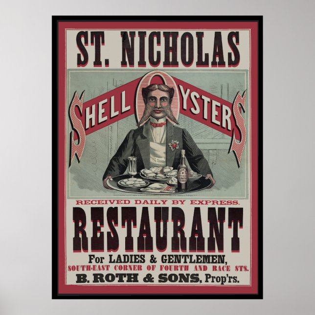 Poster Restaurant Shell Oyster (Devant)