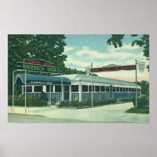 Poster Restaurant vintage, rétro wagon-restaurant de bord