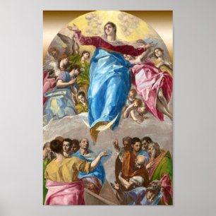 Poster Restauré El Greco Assomption de l'autel vierge