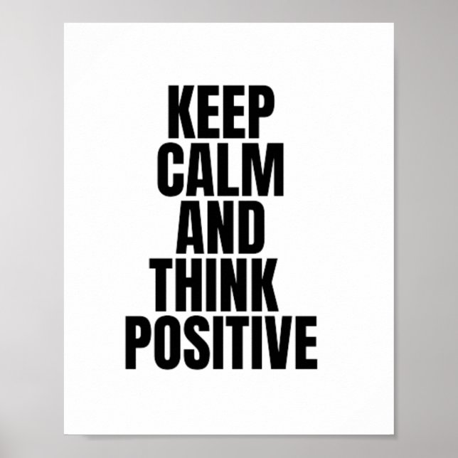 Poster rester calme et penser positif (Devant)