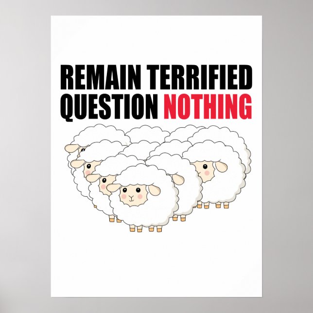Poster Rester Terrifié Question Rien Mouton (Devant)