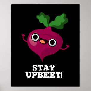 Poster Restez à jour Funny Veggie Beet Pun Dark BG