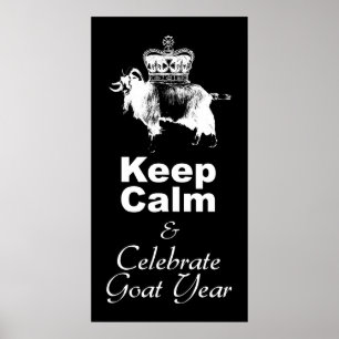 Poster Restez au calme Célébrez l'année de la chèvre Post
