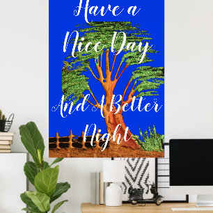 Poster Restez béni Bonne journée et meilleure nuit