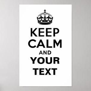 Poster Restez calme avec votre texte