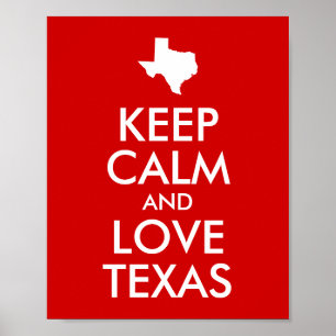 Poster Restez Calme et Aimez le Texas