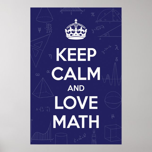 Poster Restez calme et aimez les mathématiques (Devant)