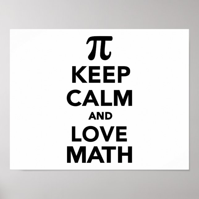 Poster Restez calme et amour Math Pi (Devant)