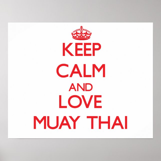 Poster Restez calme et amour Muay Thai (Devant)