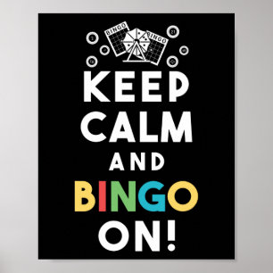 Poster Restez Calme Et Bingo ! Amusant Jeu Lucky