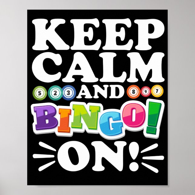 Poster Restez Calme Et Bingo ! Amusant Jeu Lucky (Devant)