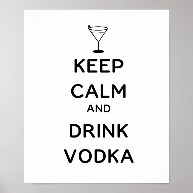Poster Restez calme et buvez de la Vodka (Devant)
