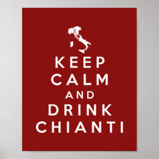 Poster Restez calme et buvez du Chianti