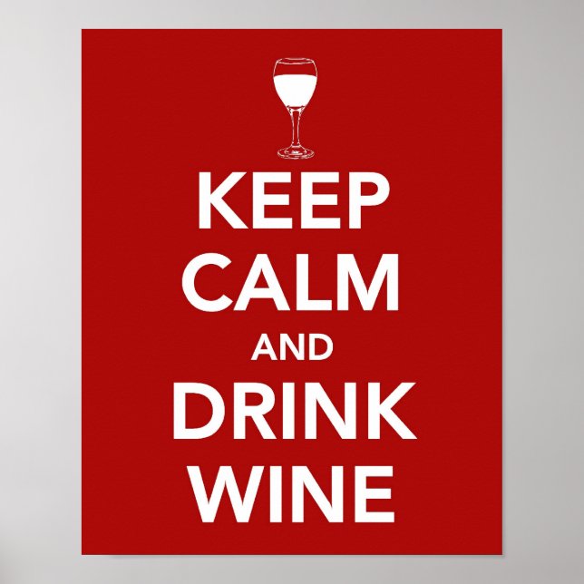 Poster Restez calme et buvez du vin (Devant)
