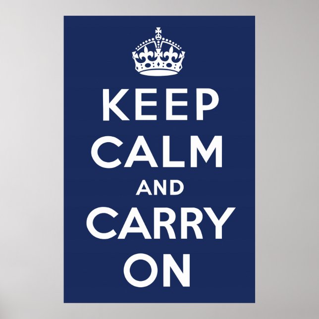 Poster Restez calme et continuez (Marine) (Devant)