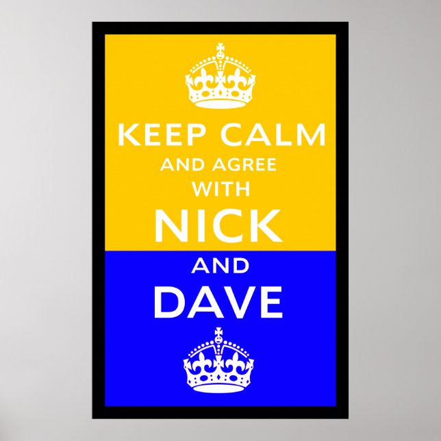 Poster Restez Calme Et D'Accord Avec Nick Et Dave (Devant)