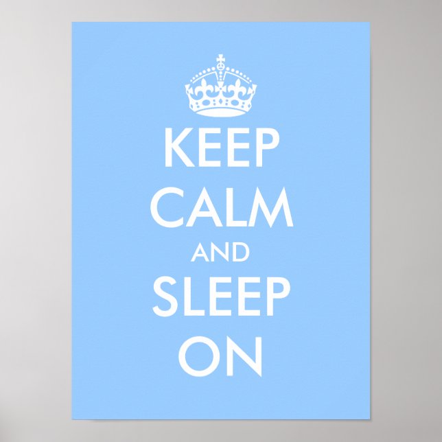 Poster Restez calme et dormez sur | Baby blue nursery pos (Devant)
