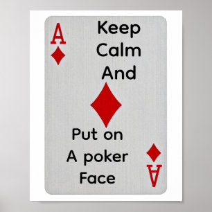 Poster Restez calme et gardez un visage de poker
