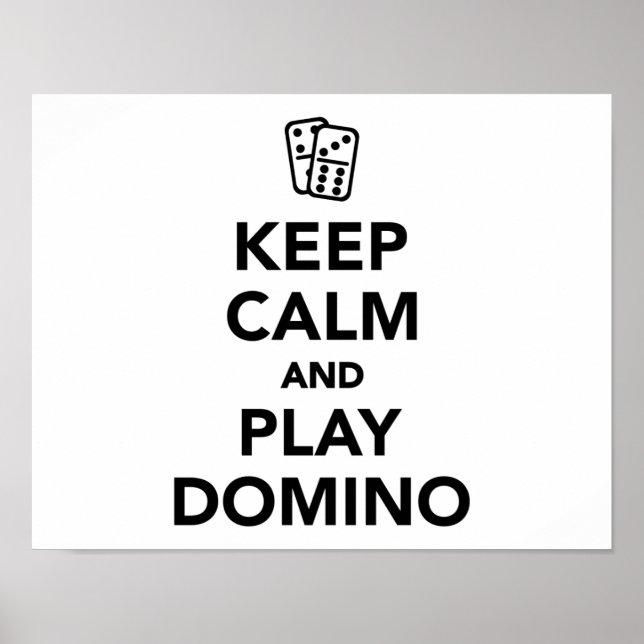Poster Restez calme et jouez à Domino (Devant)