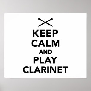 Poster Restez calme et jouez à la clarinette