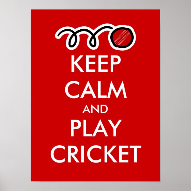 Poster Restez calme et jouez au cricket | Parodie personn (Devant)