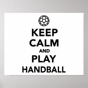 Poster Restez calme et jouez au Handball