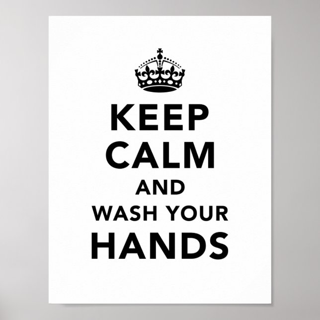 Poster Restez calme et lavez vos mains (Devant)