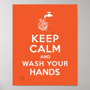 Poster "Restez Calme Et Lavez-Vous Les Mains"
