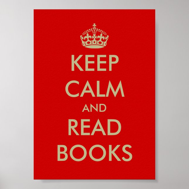 Poster Restez calme et lisez l'affiche des livres (Devant)