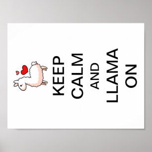 Poster Restez calme et Llama allumé